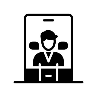 mobil arama servisi simgesi. Web için akıllı telefon servis vektör simgesinin basit illüstrasyonu