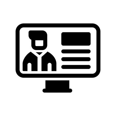 Çevrimiçi eğitim simgesi, vektör illüstrasyonu