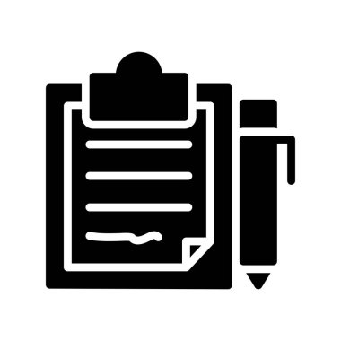 Kalem sembolü vektörlü pano. Kalem işaretli pano. izole edilmiş çizgi simgesi siyah illüstrasyon