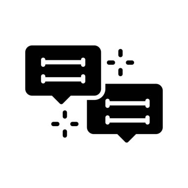 Sohbet balonu simgesi. Düz stil. vektör