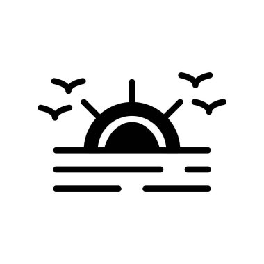 Güneş vektörü ince çizgi simgesi