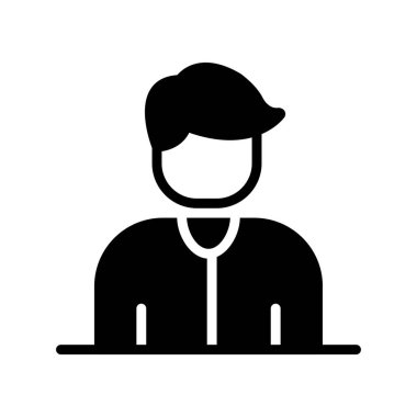 Dizüstü bilgisayarı olan bir adamın vektör simgesi