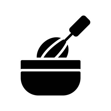 Kaşık ve kaşık ikonu vektör illüstrasyon tasarımlı kaşık kasesi