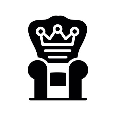 Crown Glyph ikon vektörü. Taç işareti. izole edilmiş çizgi simgesi siyah illüstrasyon