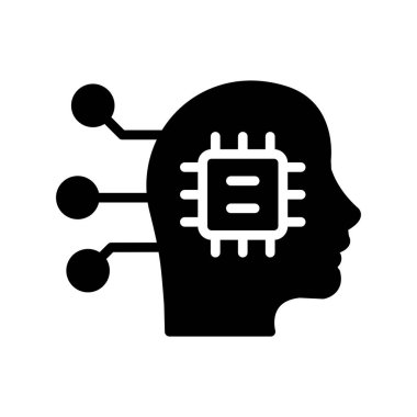 Yapay Zeka simgesi, vektör illüstrasyonu