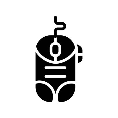 Robot vektör simgesi. İnce bir çizgi işareti. izole edilmiş sınır sembolü çizimi