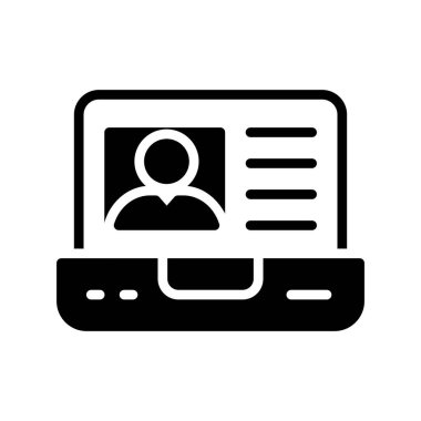 Laptop simgesine sahip bilgisayar, özet biçimi