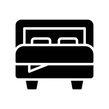 yatak vektörü kabartması düz simge