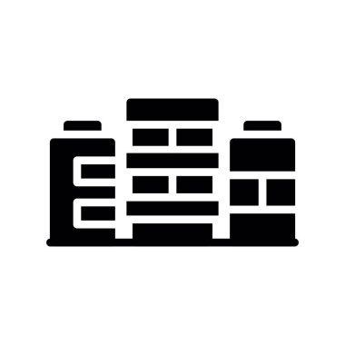 Web ve mobil uygulaması tasarımı, binalar logo kavramı için beyaz arka plan üzerinde izole binalar simge vektör