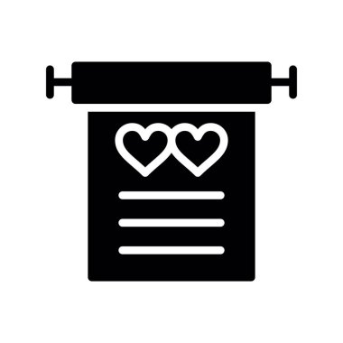 aşk kalp ikonu, vektör illüstrasyonu
