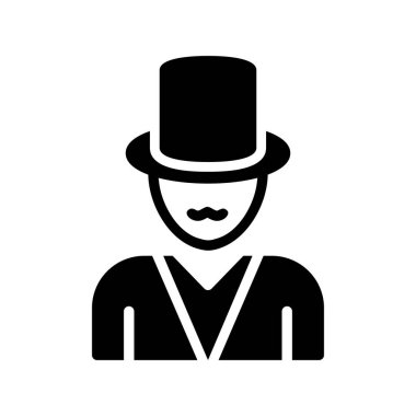 Sakallı adam. Beyaz arkaplanda izole edilmiş web tasarımı için insan ve centilmen vektör simgesi