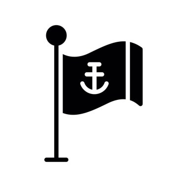 çapa siyah kabartma simgesi. Deniz çapası. Deniz çapası. Beyaz arkaplanda izole edilmiş vektör illüstrasyonu.