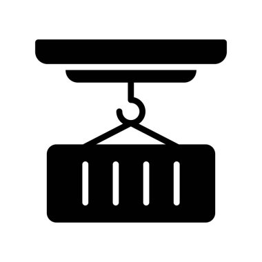 kargo konteynırı simgesi. Ağ için basit kargo taşıyıcı vektör simgesi çizimi