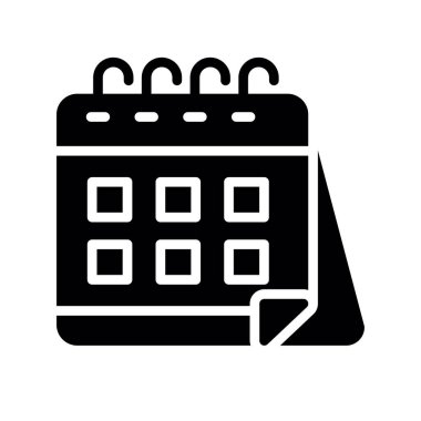 Takvim Glyph Vektör Simgesi Tasarımı