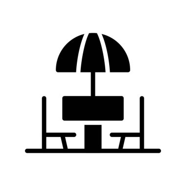 plaj şemsiye ikonu vektör illüstrasyonu