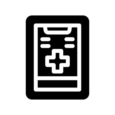 Tıbbi sembollü cep telefonu çizim tasarımı