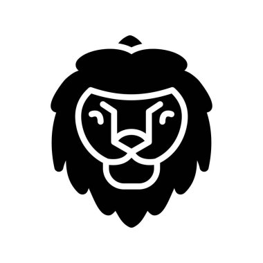 Web ve mobil uygulaması tasarımı, aslan logo kavramı için beyaz arka plan üzerinde izole aslan simge vektör