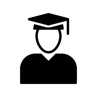 Web ve mobil uygulaması tasarımı, öğrenci logo kavramı için beyaz arka plan üzerinde izole öğrenci simge vektör