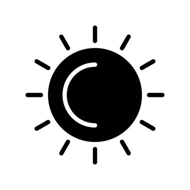 güneş ikonu vektör çizimi tasarımı