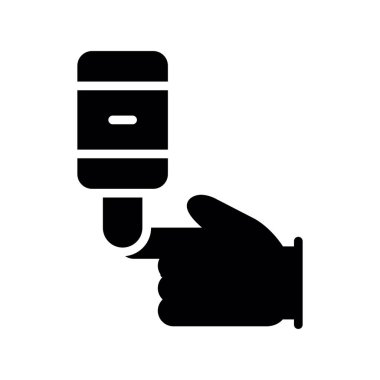 Akıllı telefon vektör simgesi tutan el