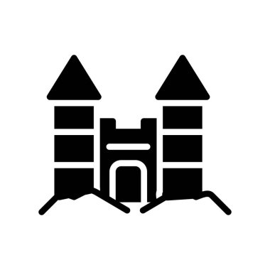 Beyaz arkaplanda izole edilmiş kale simgesi vektörü oluşturma, web ve mobil uygulama tasarımı