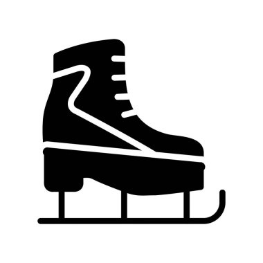 Buz pateni simgesi, vektör illüstrasyonu