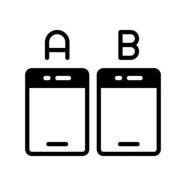 İki akıllı telefonun vektör simgesi tasarımı.