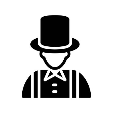 Sihirbaz vektör simgesi. düz tasarım sembolü. pictogram beyaz arkaplanda izole edilmiştir.