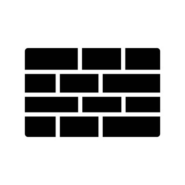 Beyaz arkaplanda tuğla duvar simgesi