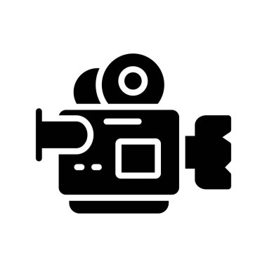video kamera ikonu vektör illüstrasyonu