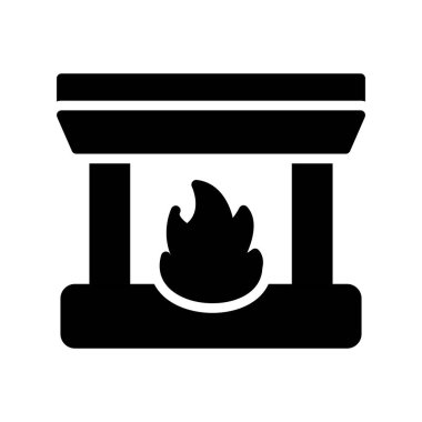 şömine simgesi vektör illüstrasyonu