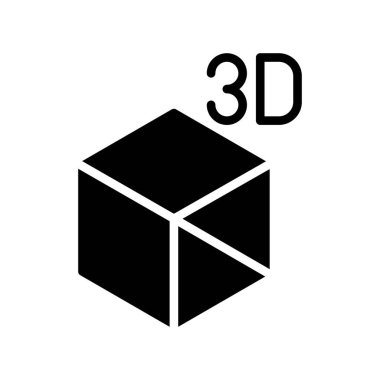 3d küp katı vektör simgesi.