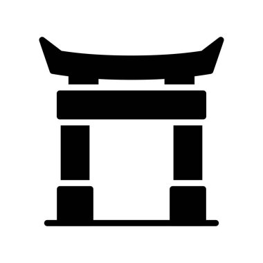Modern ikonun vektör çizimi, Japon kültürünün, Japonya 'nın, Çin' in ve mimarinin sembolü.
