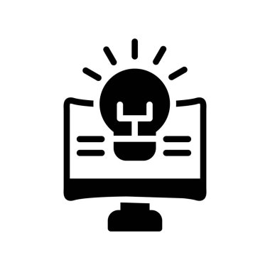 dizüstü bilgisayar glyph düz simgesi