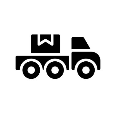 Kamyon simge vektör web ve mobil uygulaması tasarımı, kamyon logosu kavramı için izole üzerinde beyaz arka plan