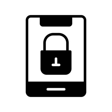 akıllı telefon kilidi simgesi, vektör illüstrasyonu