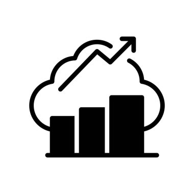 Beyaz üzerinde bulut vektör tasarımı olan iş grafiği