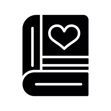 Kitap simgesi olan kalp, basit biçim
