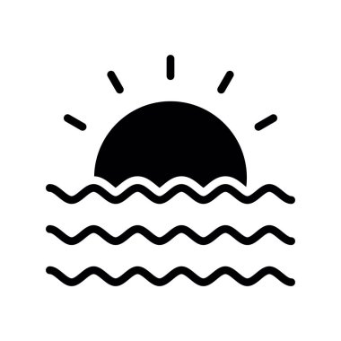 Güneş vektörü ince çizgi simgesi