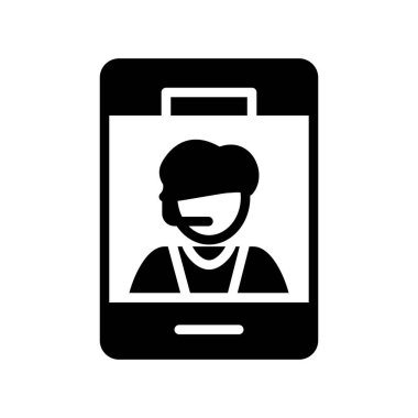 Simgeyi ara. Beyaz arkaplanda izole edilmiş web tasarımı için mobil vektör simgesinin basit çizimi