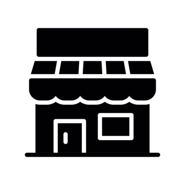 dükkan vektörü simgesi düz simgesi