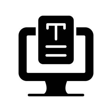 Laptop Glyph Vektör Simgesi Tasarımı