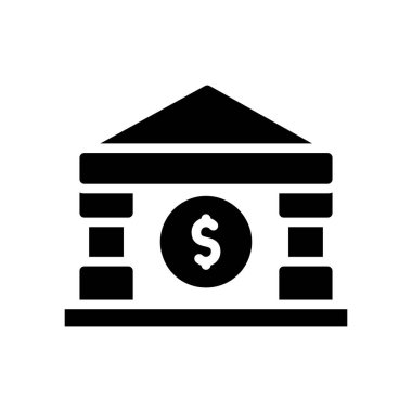 Banka vektörü glyph düz simgesi