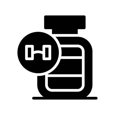 Şişesinde sıvı olan bir şişe, simge, basit vektör illüstrasyonu