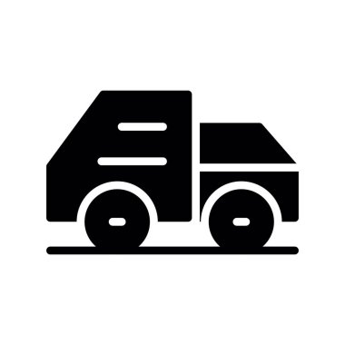 Kamyon ikonu. Beyaz arkaplanda izole edilmiş kamyon vektör simgelerinin düz çizimi