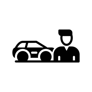 Araba sigortası ikonu. düz tasarım biçimi.