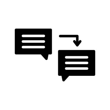 Konuşma baloncukları ve sohbet simgesi kümesi, satır biçimi, vektör illüstrasyonu