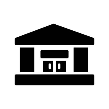 kütüphane glyph düz simgesi