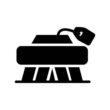 Taşıyıcı bant glyph ikon vektörü. İmzalayın. izole edilmiş çizgi simgesi siyah illüstrasyon