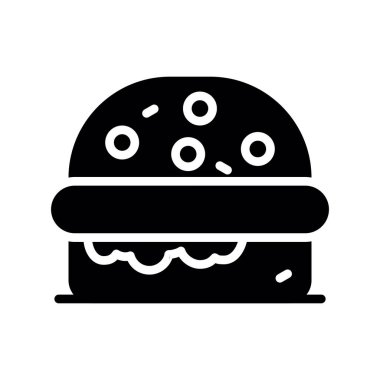 Hamburger ikonu vektör illüstrasyonu